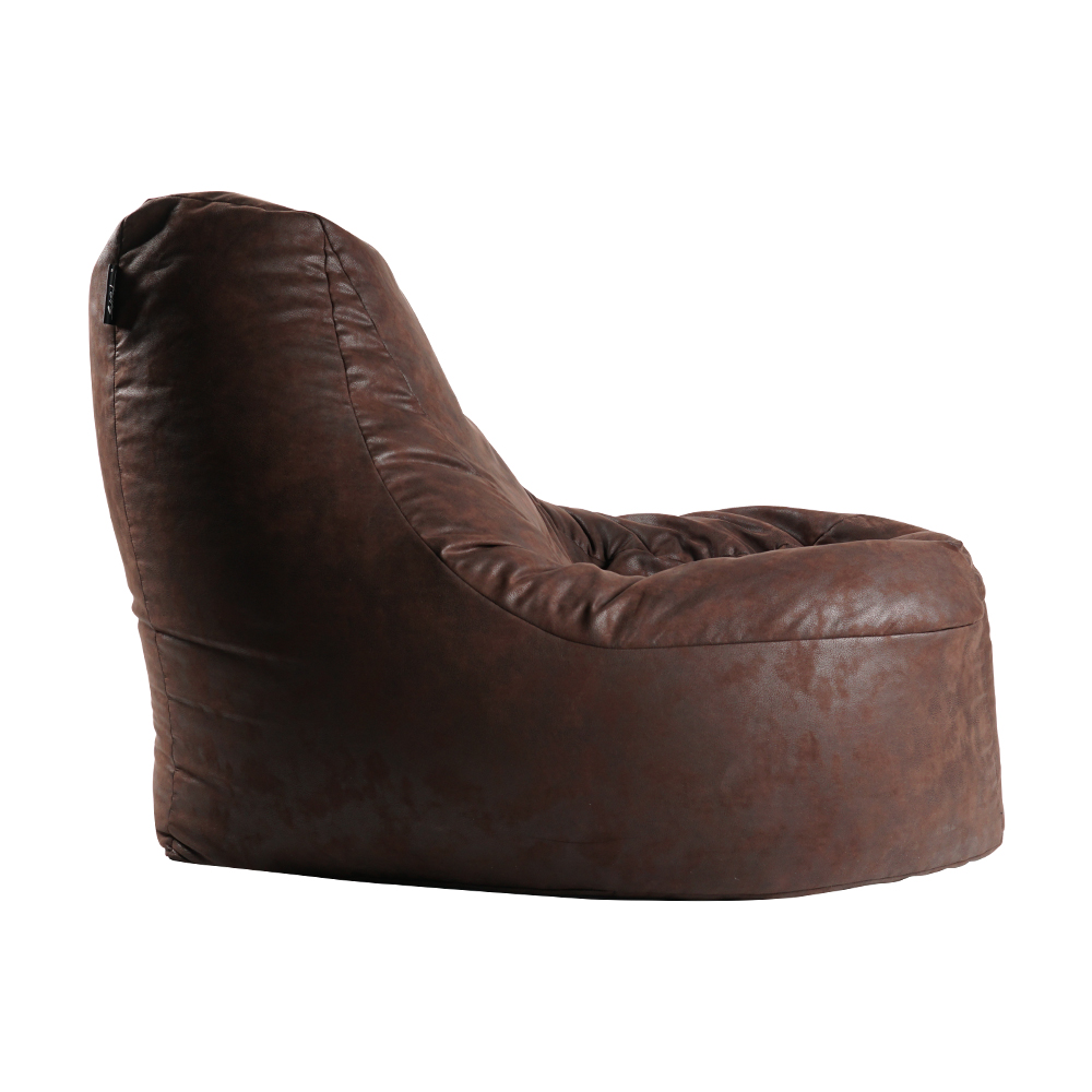 SoftRock Living Singapore Bean Bags Leather-print upholstery bean bag couch espresso cappuccino aesthetic artisan artisanal furniture industrial scandinavian leather minimalist interior living room bedroom