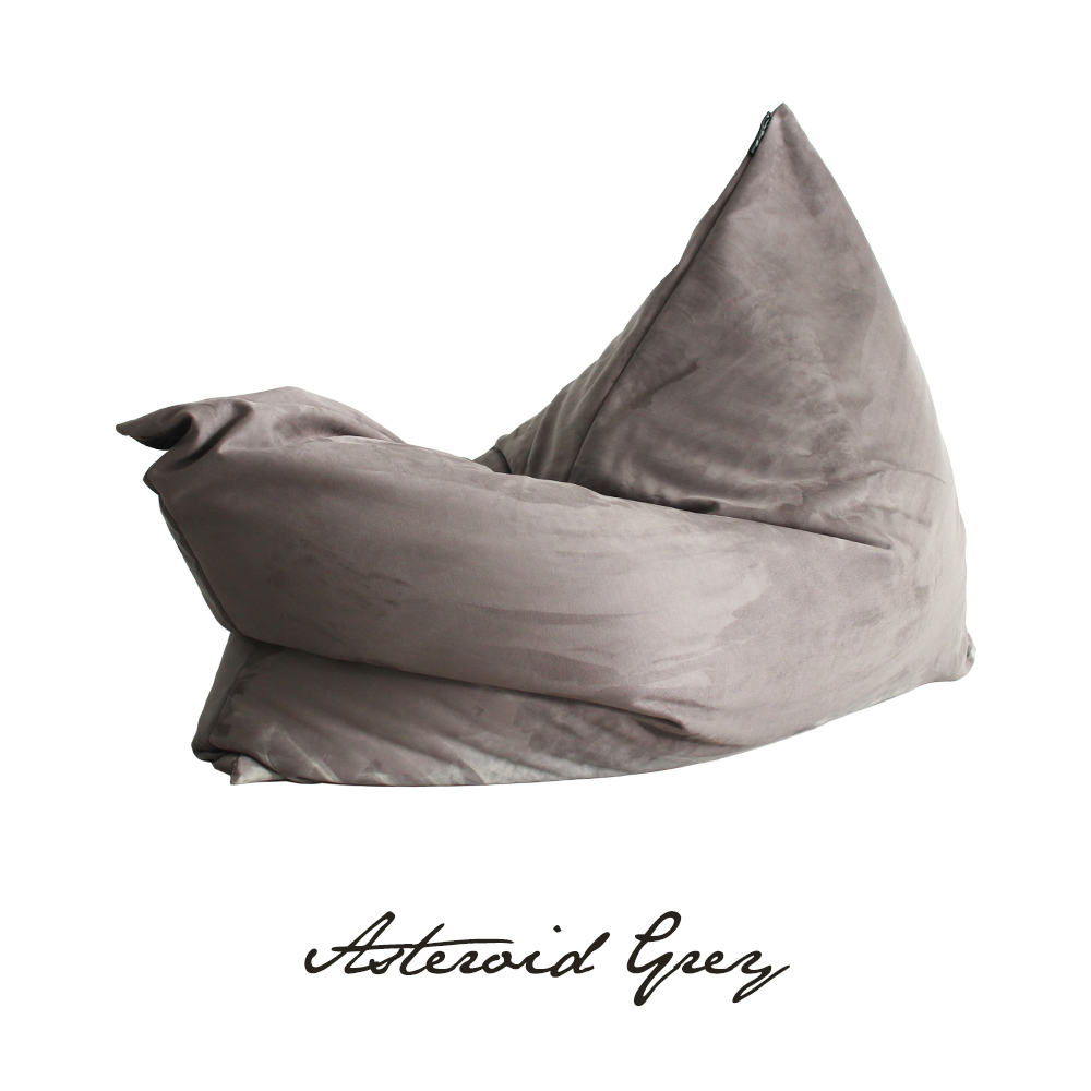 SoftRock Living Bean Bags Vesuvius Synthetic Suede Cosmic Latte Asteroid Grey Versatile Bean Bag Singapore