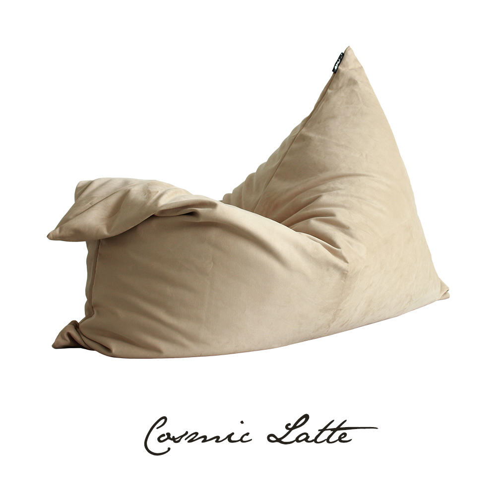 SoftRock Living Bean Bags Vesuvius Synthetic Suede Cosmic Latte Asteroid Grey Versatile Bean Bag Singapore